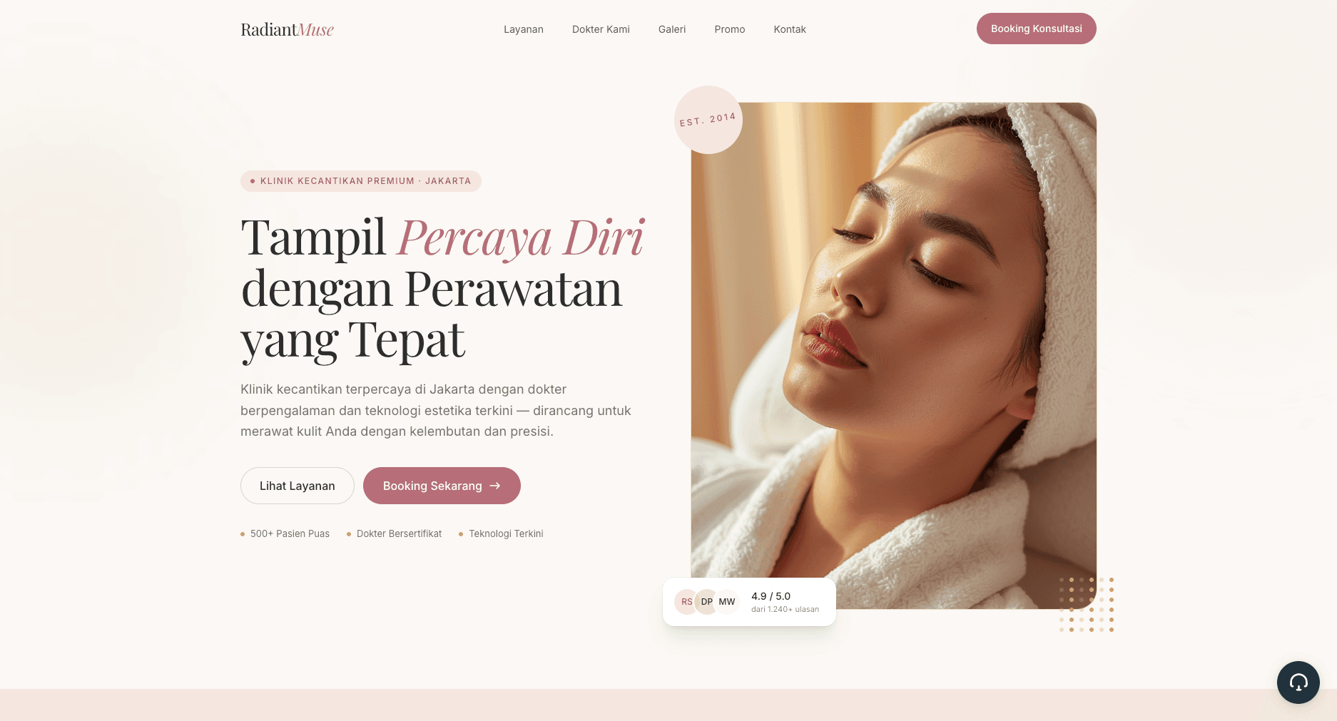 Demo Website Bisnis + AI Sales Agent — Klinik Kecantikan